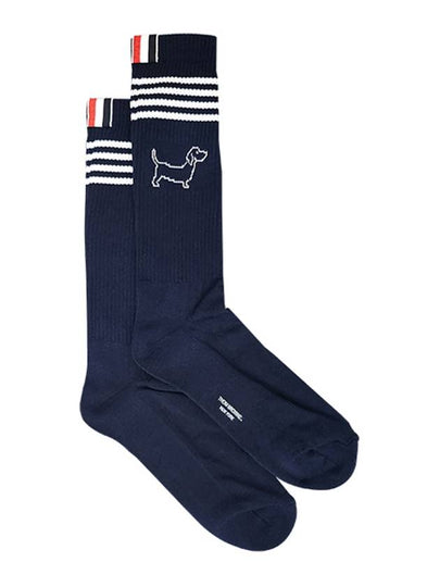 Intarsia Knit Ankle Socks Navy - THOM BROWNE - BALAAN 2