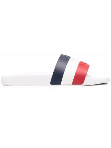 JEANNE Three Stripes Logo Slippers White 4C000 60 01A49 002 - MONCLER - BALAAN 1