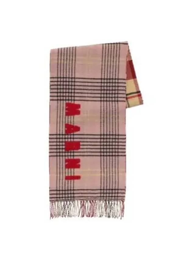 Check Logo Wool Muffler Pink - MARNI - BALAAN 2