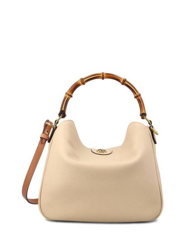 Diana Bamboo Handle Medium Leather Cross Bag Light Beige - GUCCI - BALAAN 1