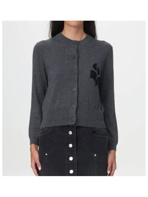 Newton logo cardigan charcoal 02AN CA0040FA A1X05E - ISABEL MARANT - BALAAN 2