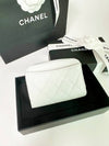 Classic zipper card wallet caviar white AP0216 - CHANEL - BALAAN 4