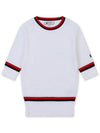 Golfwear Scheme Round Ribbed Knit Short Sleeve T-Shirt White Red - ONOFF - BALAAN 2