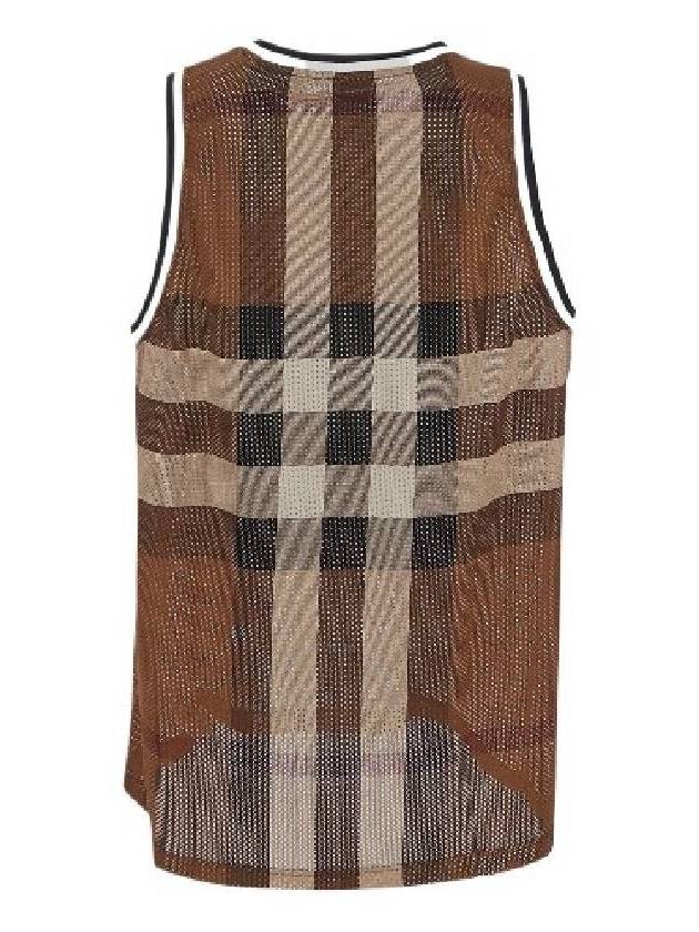 Check Print Mesh Vest Brown - BURBERRY - BALAAN 3