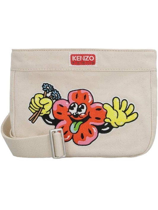 Boke Boy Small Cotton Cross Bag Beige - KENZO - BALAAN 1