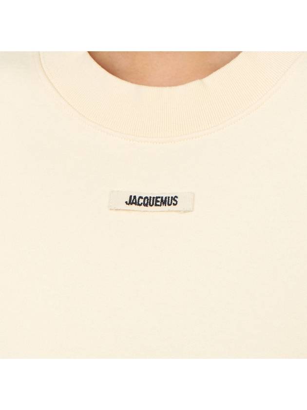 Le Grosgrain Logo Pullover Cotton Knit Top Beige - JACQUEMUS - BALAAN 9