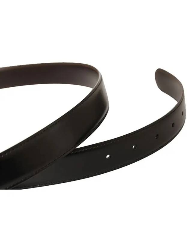 Round Buckle Reversible Leather Belt Black Brown - MONTBLANC - BALAAN 5