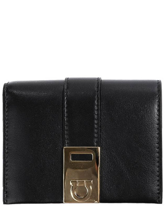 Women's Hug Half Wallet Black - SALVATORE FERRAGAMO - BALAAN 2