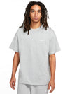 Solo Swoosh Short Sleeve T-Shirt Dark Grey Heather White - NIKE - BALAAN 2