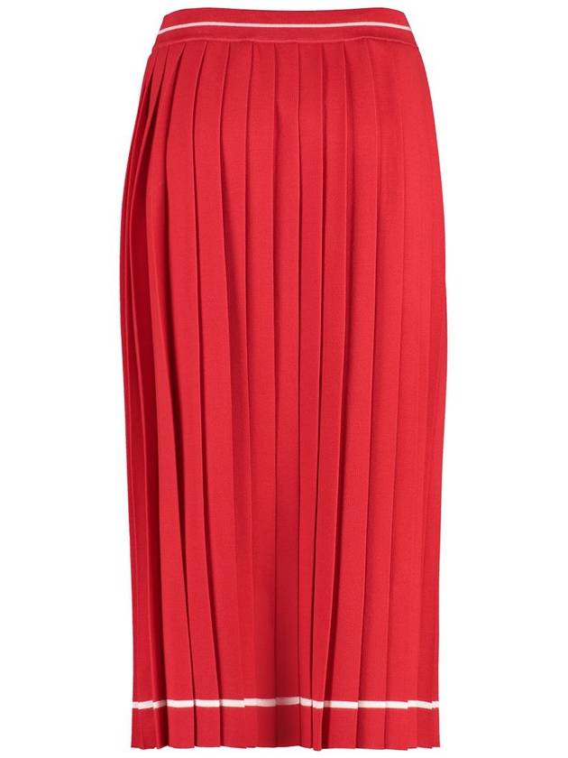 Wool Jacquard Pleated Skirt Red - GUCCI - BALAAN 3