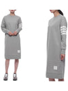 Classic Loopback 4-Bar Sweater Midi Dress Light Grey - THOM BROWNE - BALAAN 3