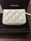 Classic snap zipper card wallet AP1958 caviar mint gold plated - CHANEL - BALAAN 1