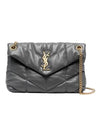 Puffer Quilted Nappa Leather Small Shoulder Bag Storm - SAINT LAURENT - BALAAN 1