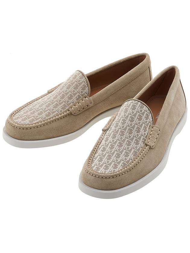 Homme Granville GRANVILLE Oblique Suede Jacquard Loafer Beige - DIOR - BALAAN.