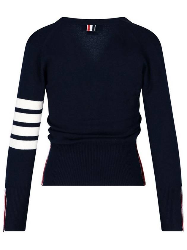 4-Bar V-Neck Cashmere Cardigan Navy - THOM BROWNE - BALAAN 3