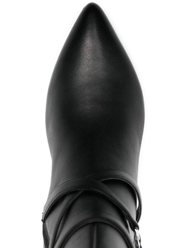 Liu Jo Black Leather Knee-High Boots With Heel - LIU JO - BALAAN 3