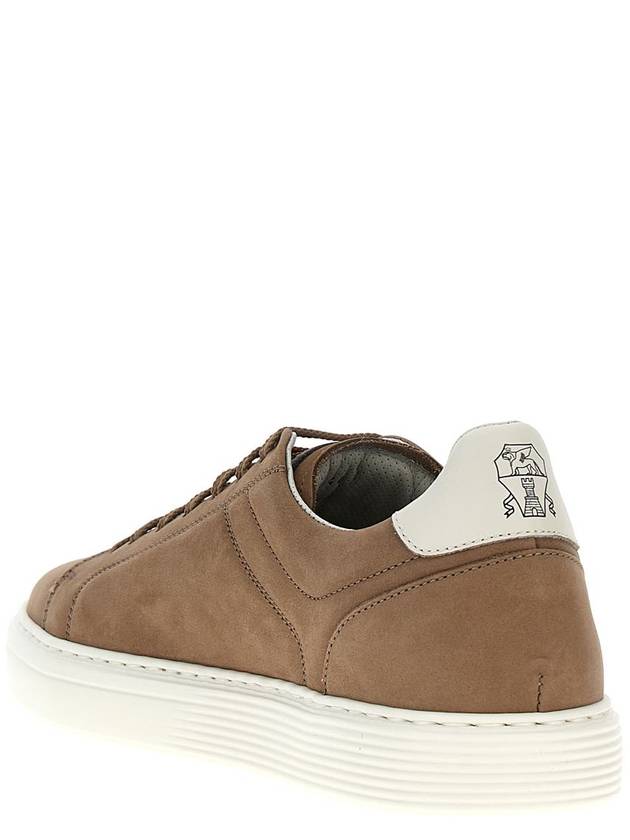 Suede Low Top Sneakers Beige - BRUNELLO CUCINELLI - BALAAN 4