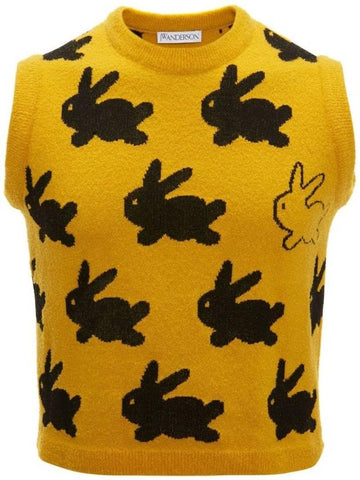 Allover Bunny Sleeveless Knit Top Yellow - JW ANDERSON - BALAAN 1