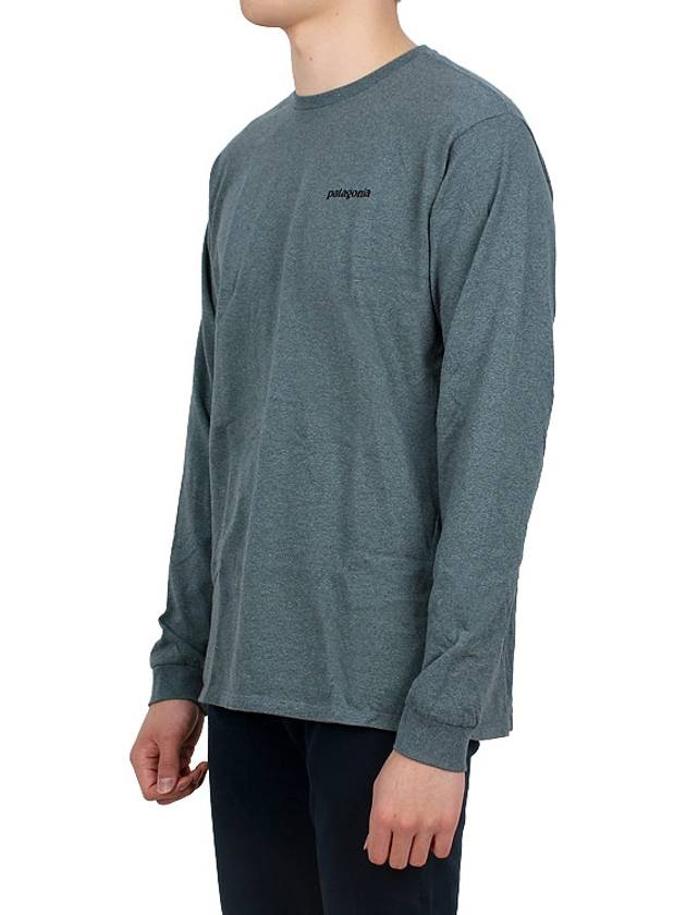 P6 Logo Responsibili Long Sleeve T-Shirt Nouveau Green - PATAGONIA - BALAAN 4