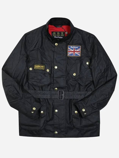 Men's International Union Jack Wax Jacket Black - BARBOUR - BALAAN 2