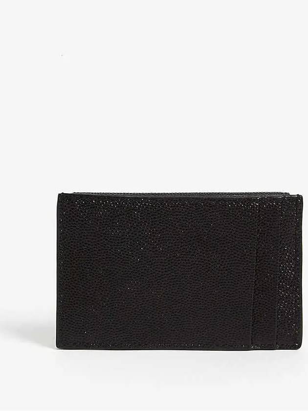 Uptown Grain De Poudre Embossed Leather Flap Card Case Black - SAINT LAURENT - BALAAN 4