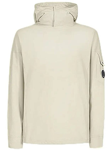 Lens Wappen Sweat Hood Beige - CP COMPANY - BALAAN.