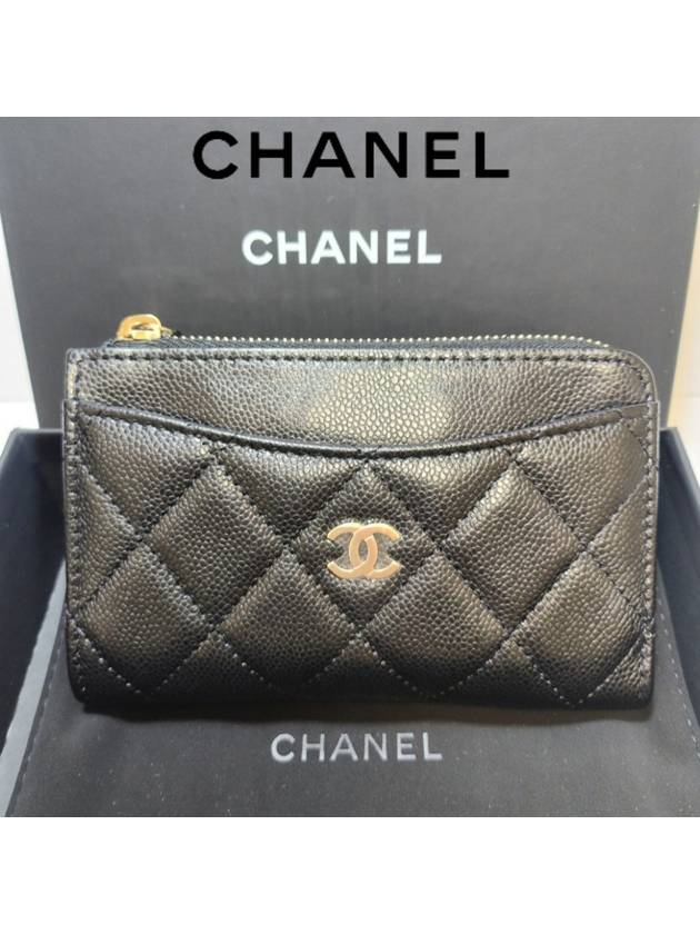 Card Holder Grained Calfskin & Gold Black - CHANEL - BALAAN 3