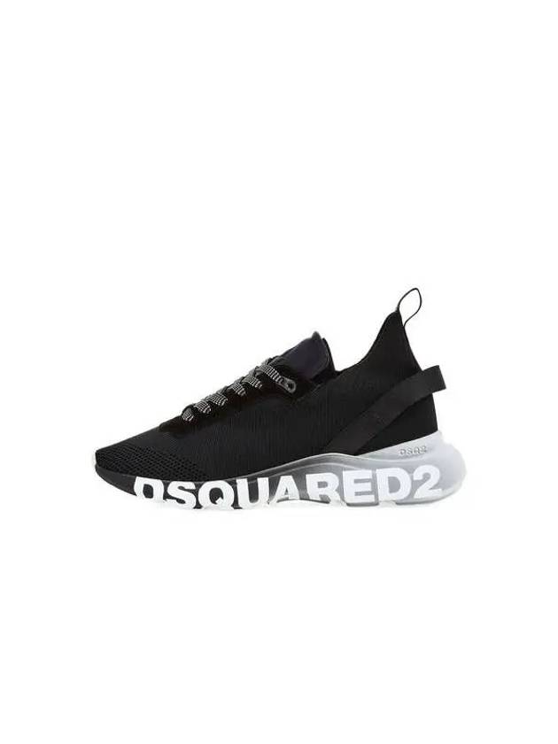 Men s FLY pull tab knitted sneakers black - DSQUARED2 - BALAAN 1