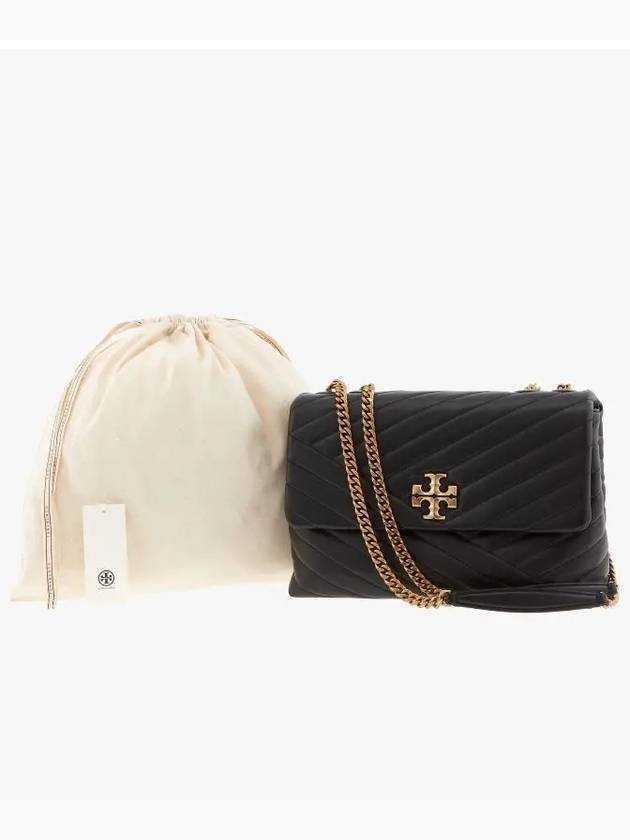 Kira Chevron Convertible Shoulder Bag Black - TORY BURCH - BALAAN 4