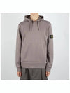 Logo Patch Drawstring Hoodie Grey - STONE ISLAND - BALAAN 3