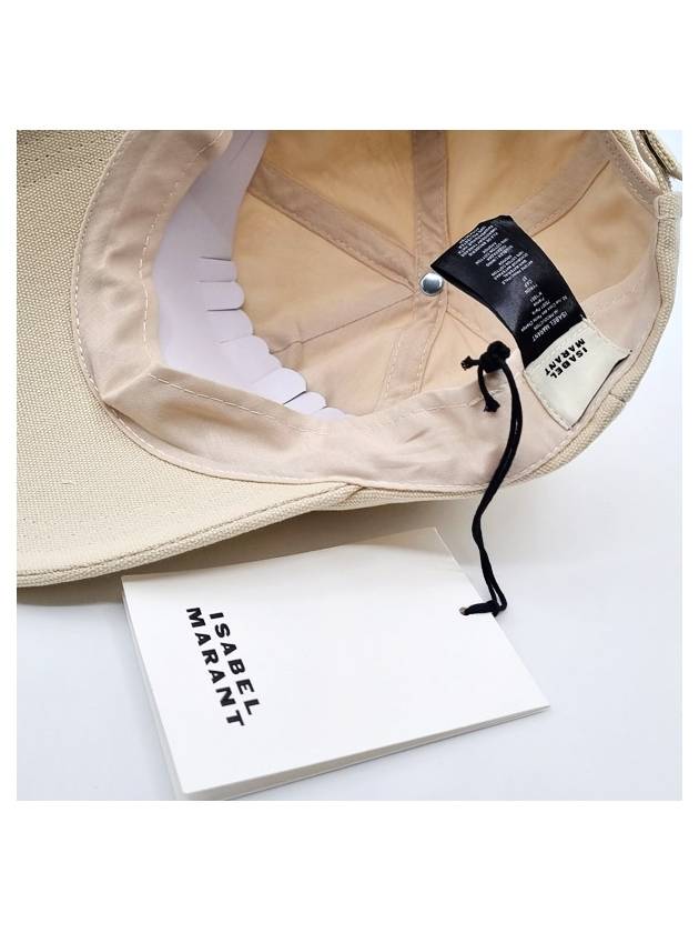 Isabel Marant Tyrone Logo Hat Ecru CQ001XFA SS A1C09A ECBK - ISABEL MARANT ETOILE - BALAAN 4