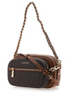 Jet Set Logo Leather Cross Bag Brown - MICHAEL KORS - BALAAN 3