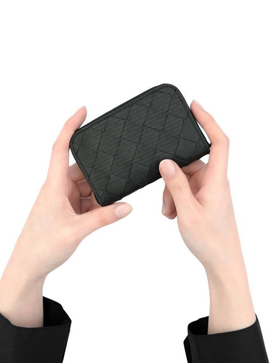 Zipper Coin Purse Black - BOTTEGA VENETA - BALAAN.