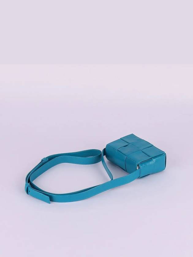 Cassette Small Leather Cross Bag Blue - BOTTEGA VENETA - BALAAN 4