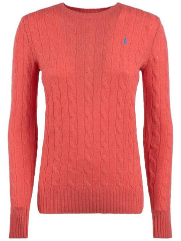 Ralph Lauren Coral Wool And Cashmere Cable-Knit Sweater - RALPH LAUREN - BALAAN 1