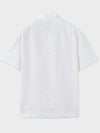 Overfit Ripple Half Short Sleeve Shirt White - NOIRER - BALAAN 4