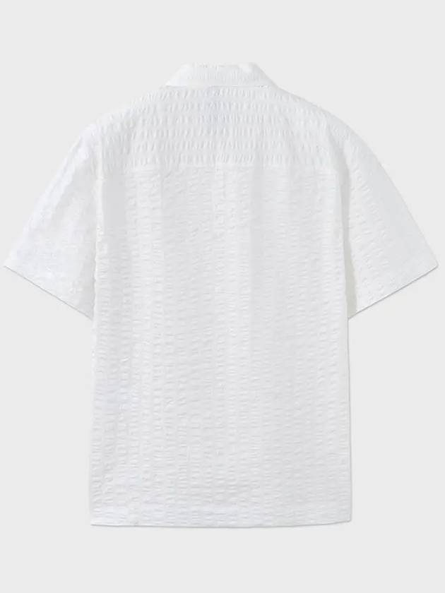 Overfit Ripple Half Short Sleeve Shirt White - NOIRER - BALAAN 4