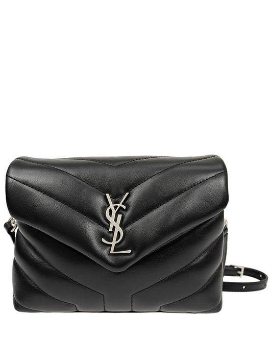 Toy Loulou Strap Shoulder Bag In Quilted Leather Black - SAINT LAURENT - BALAAN 2