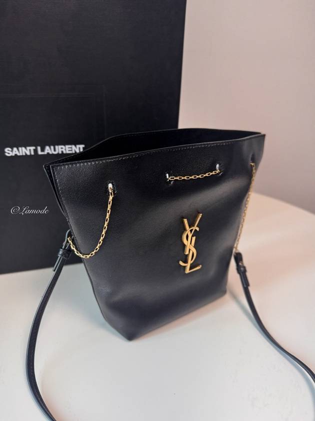 Pochon Lambskin Cross Bag Black - SAINT LAURENT - BALAAN 4