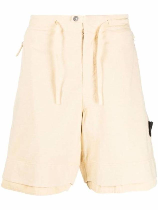 Wappen Patch Shadow Bermuda Shorts Beige - STONE ISLAND - BALAAN 4