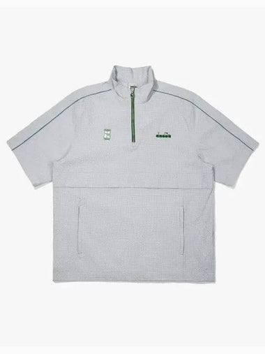 Diadora Tennis Seesucker Short Sleeve Anorak GRAY - DIADORA - BALAAN 1