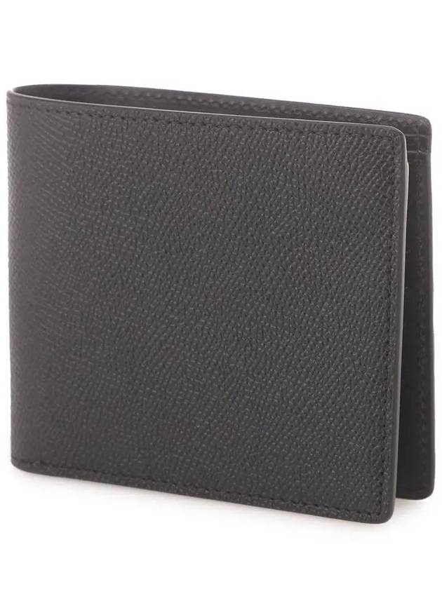 Stitched Bifold Leather Half Wallet Black - MAISON MARGIELA - BALAAN 3