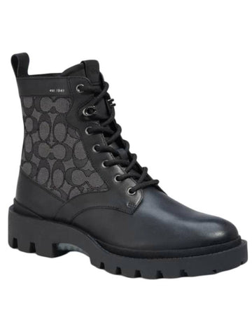 City sole lace up signature jacquard walker boots black - COACH - BALAAN 1