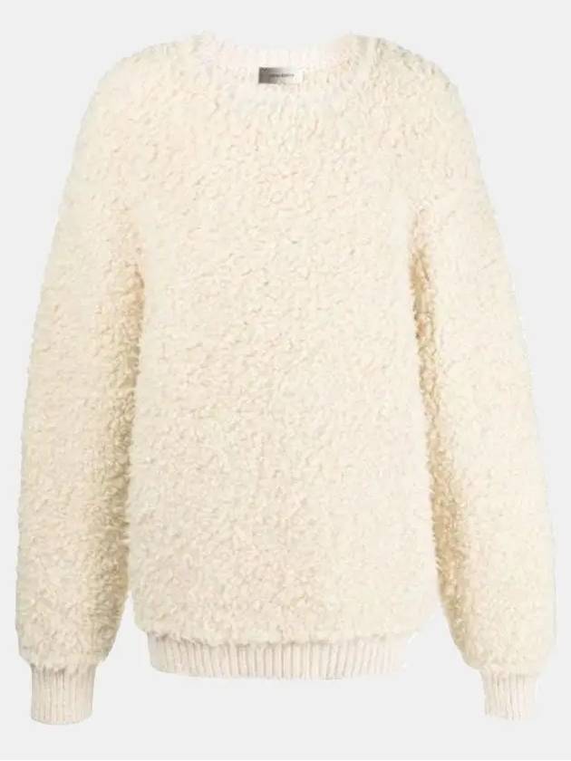 Valentin Crew Neck Wool Knit Top White - ISABEL MARANT - BALAAN 4