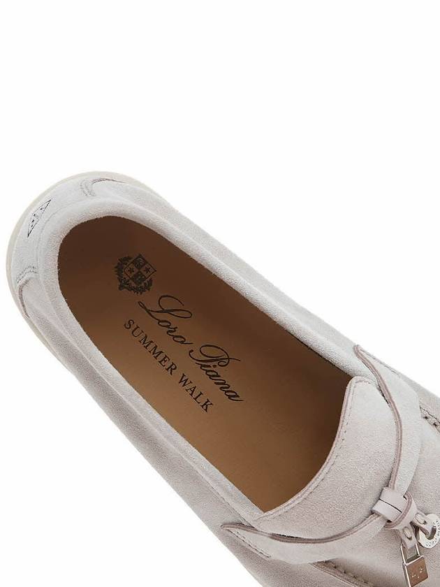 Summer Charms Walk Suede Loafers Pearl Grey - LORO PIANA - BALAAN 8