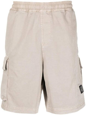 Logo Patch Pocket Banding Bermuda Shorts Dove Grey - STONE ISLAND - BALAAN 1