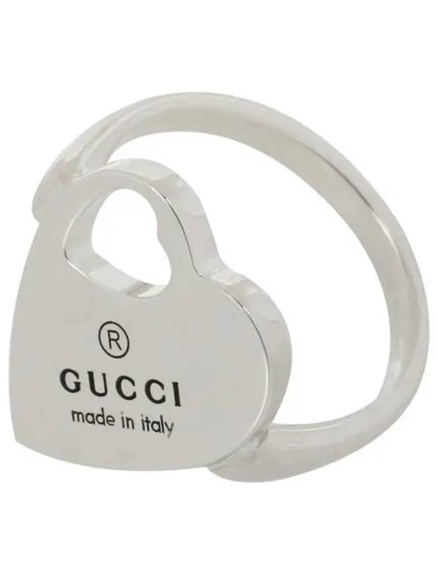 Trademark Heart Motif Ring Silver - GUCCI - BALAAN 4