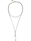 double skull chain necklace silver - ALEXANDER MCQUEEN - BALAAN 3