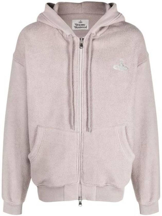 of Logo Organic Cotton Hooded Zip-Up Gray Mink - VIVIENNE WESTWOOD - BALAAN.