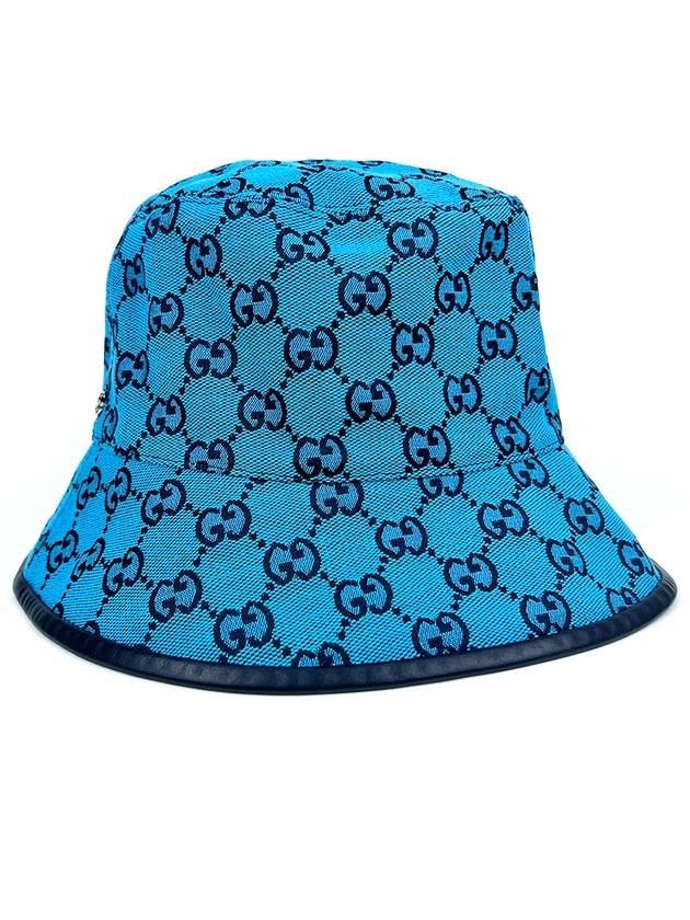 GG Monogram Canvas Bucket Hat Blue - GUCCI - BALAAN 5